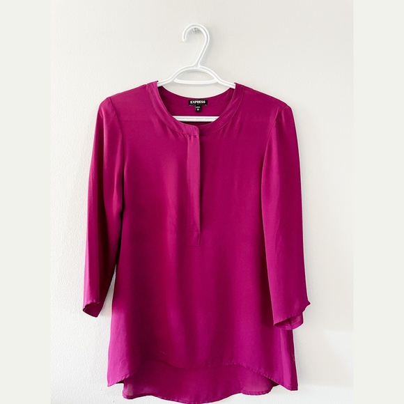 Express Solid Shirt with Front Zipper - Size XS - Picture 1 of 3